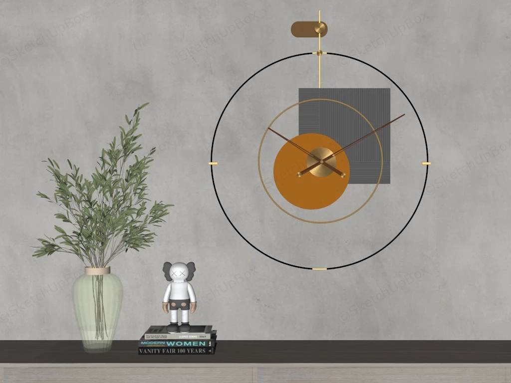 Art Deco Wall Clock sketchup model preview - SketchupBox