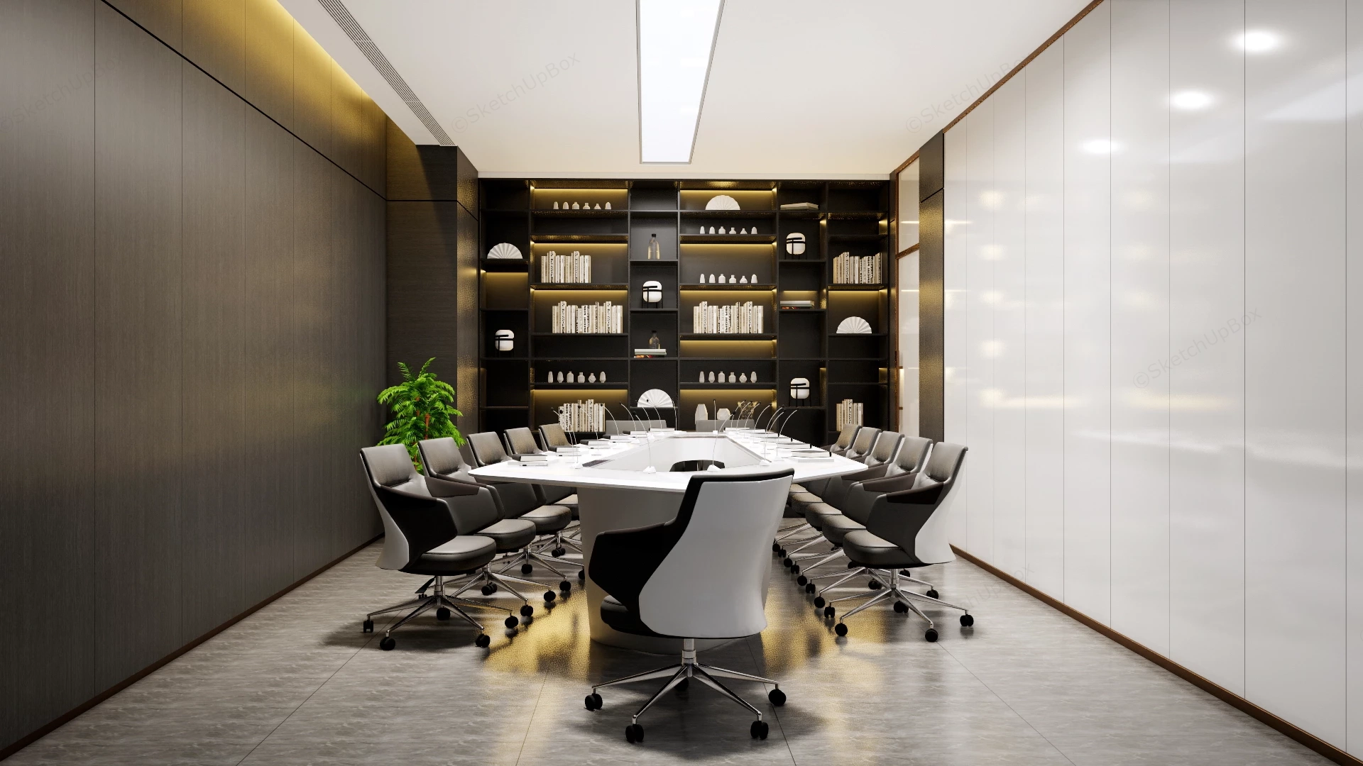 Modern Corporate Boardroom sketchup model preview - SketchupBox