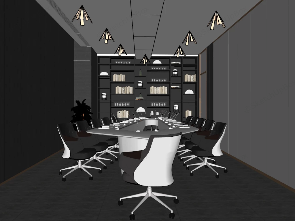 Modern Corporate Boardroom sketchup model preview - SketchupBox