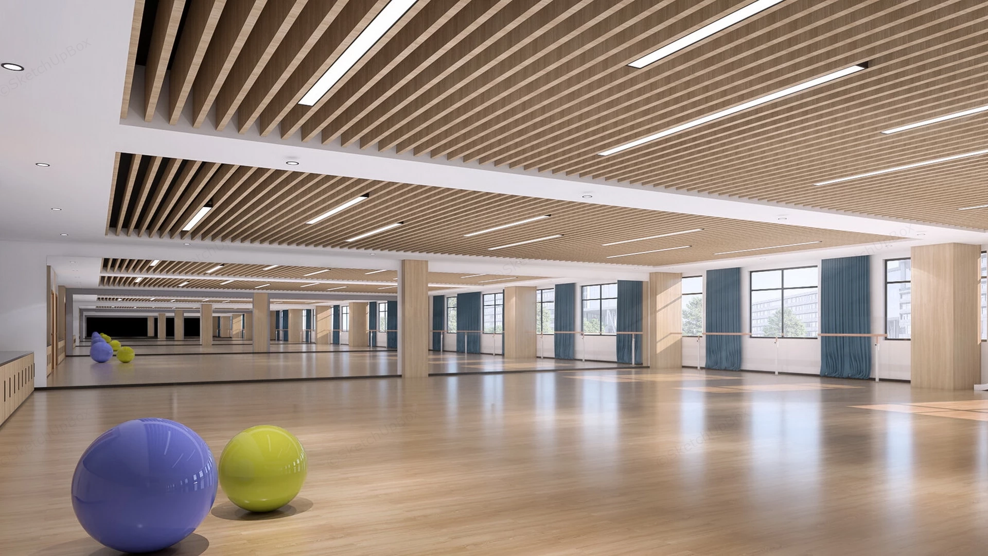 Dance Studio Design Plan sketchup model preview - SketchupBox