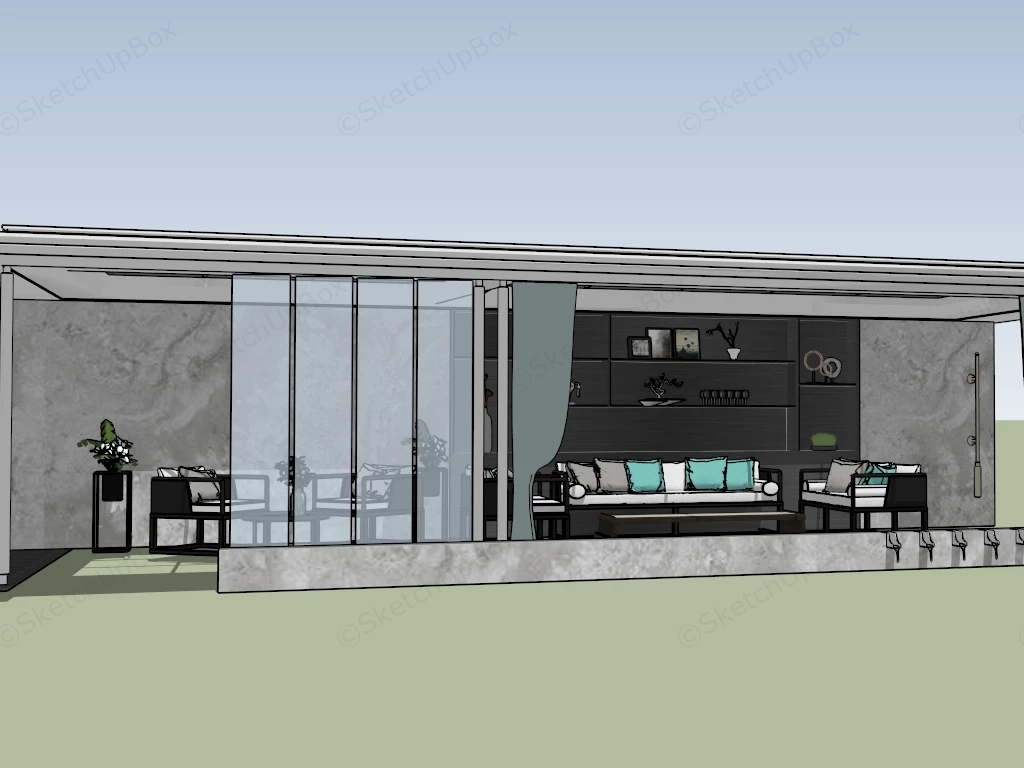Patio Bar Pavilion sketchup model preview - SketchupBox