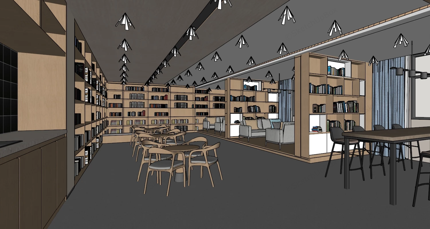 Small Public Library sketchup model preview - SketchupBox