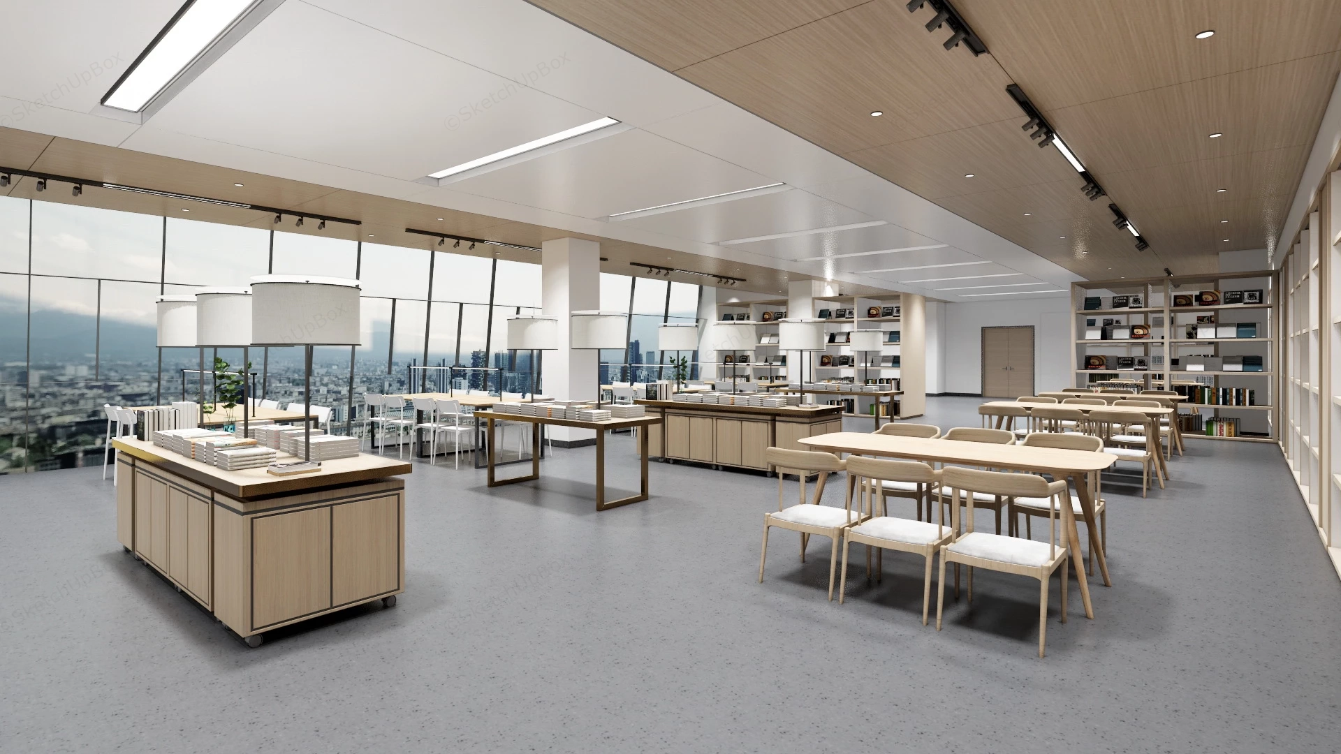 School Library Interior Design sketchup model preview - SketchupBox