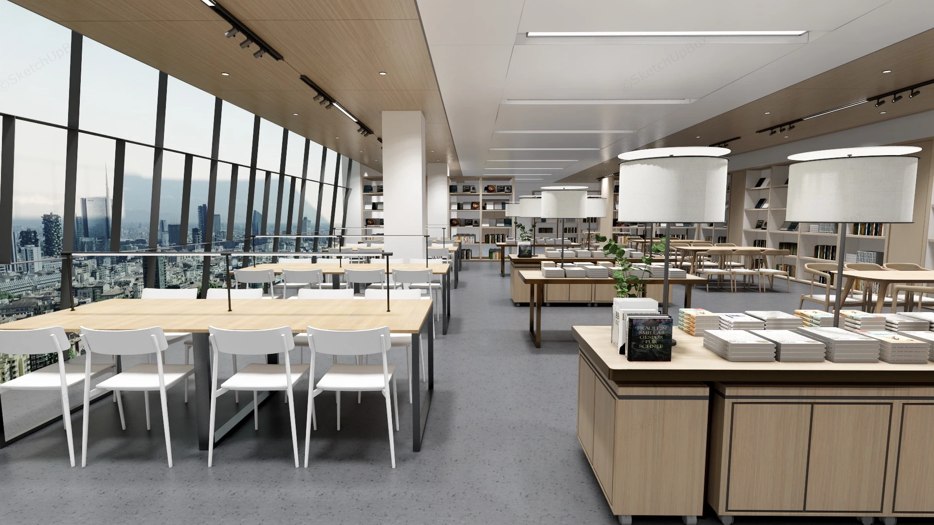 School Library Interior Design sketchup model preview - SketchupBox