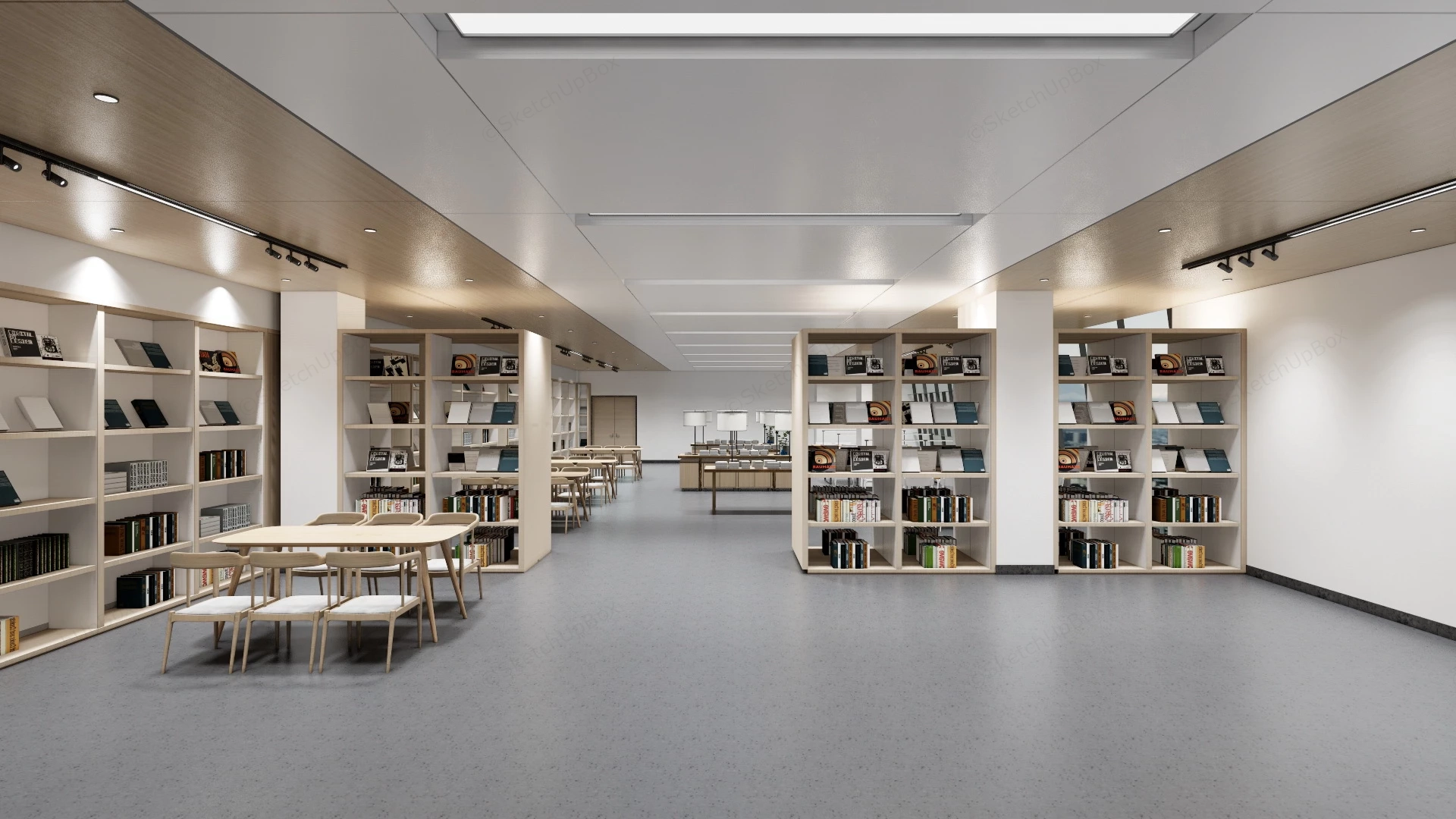 School Library Interior Design sketchup model preview - SketchupBox