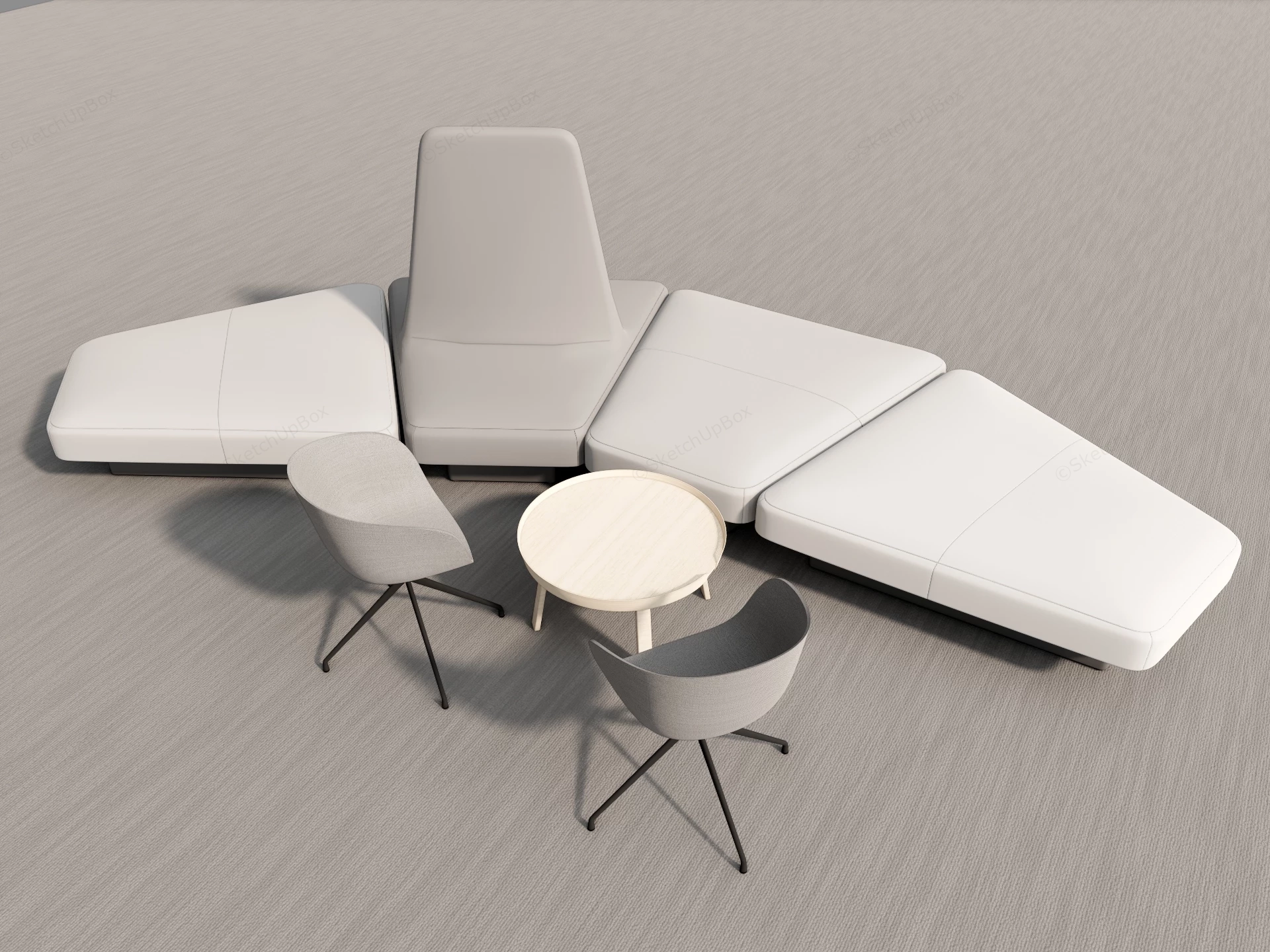 Modern Office Lounge Furniture sketchup model preview - SketchupBox