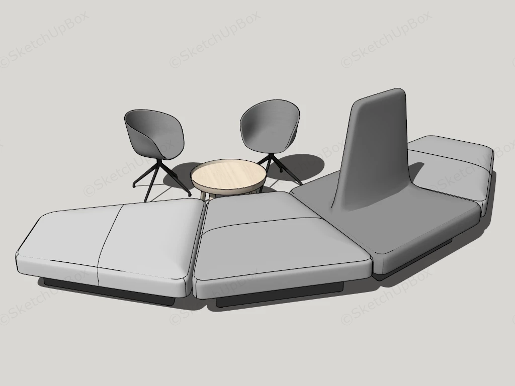 Modern Office Lounge Furniture sketchup model preview - SketchupBox