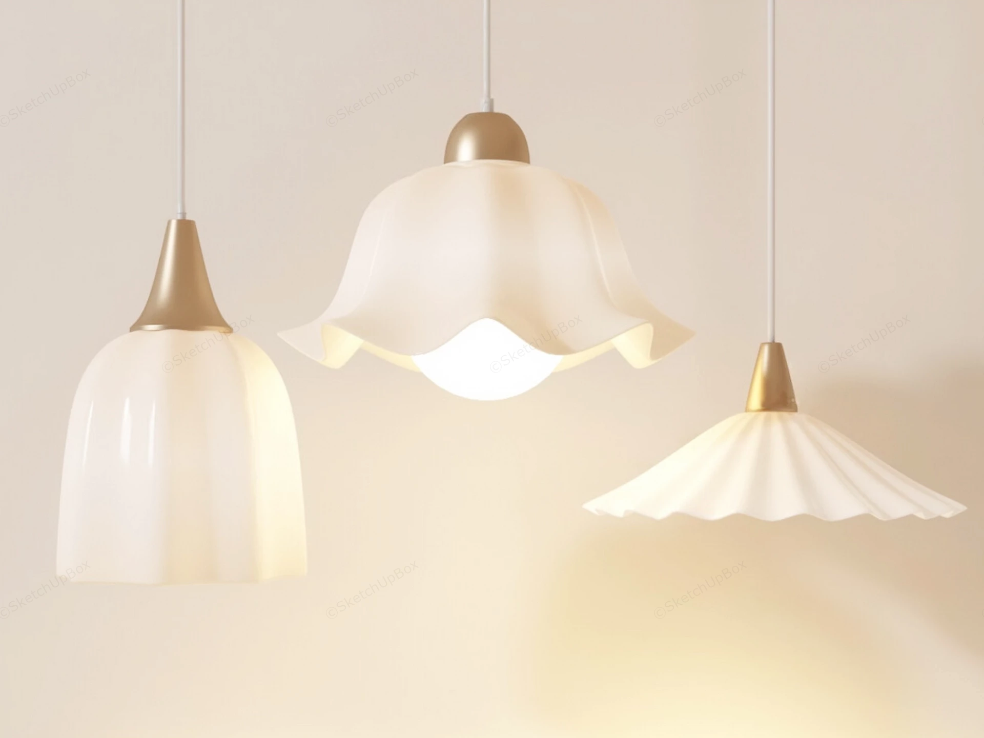 White Pendant Lights sketchup model preview - SketchupBox