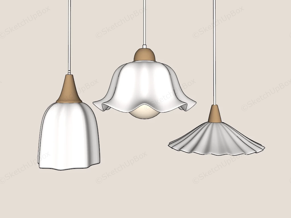 White Pendant Lights sketchup model preview - SketchupBox
