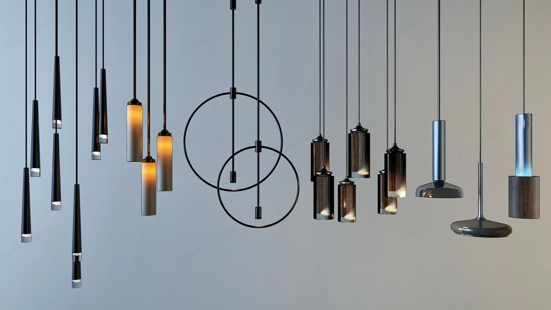 Hanging Pendant Lights sketchup model preview - SketchupBox