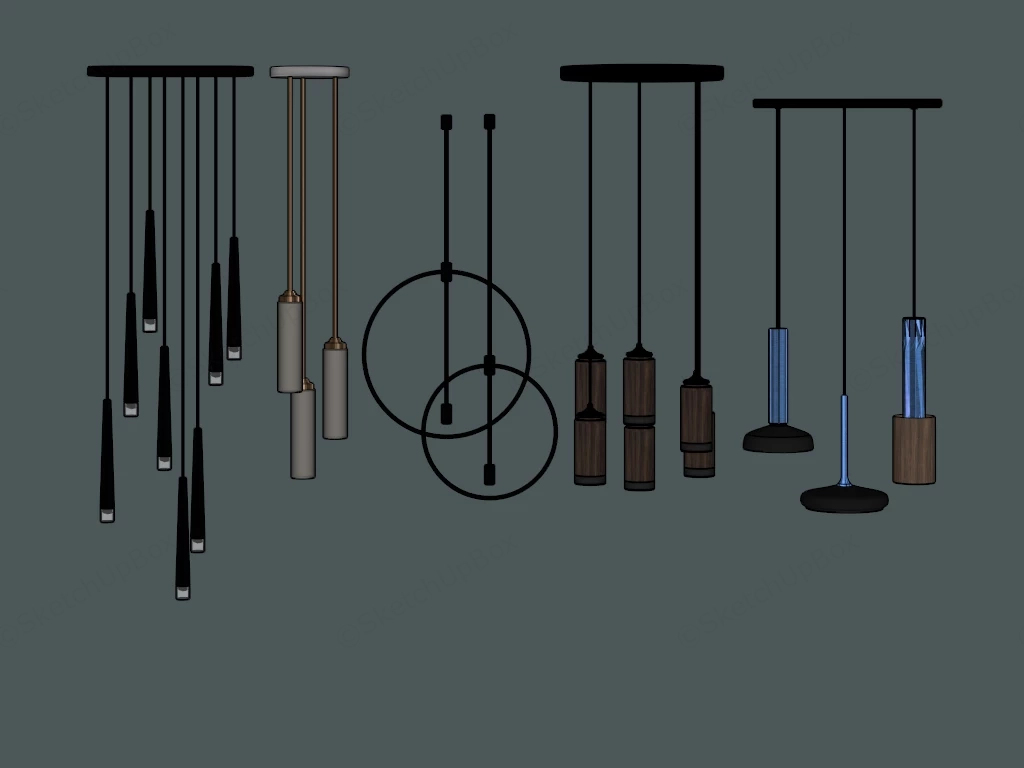Hanging Pendant Lights sketchup model preview - SketchupBox