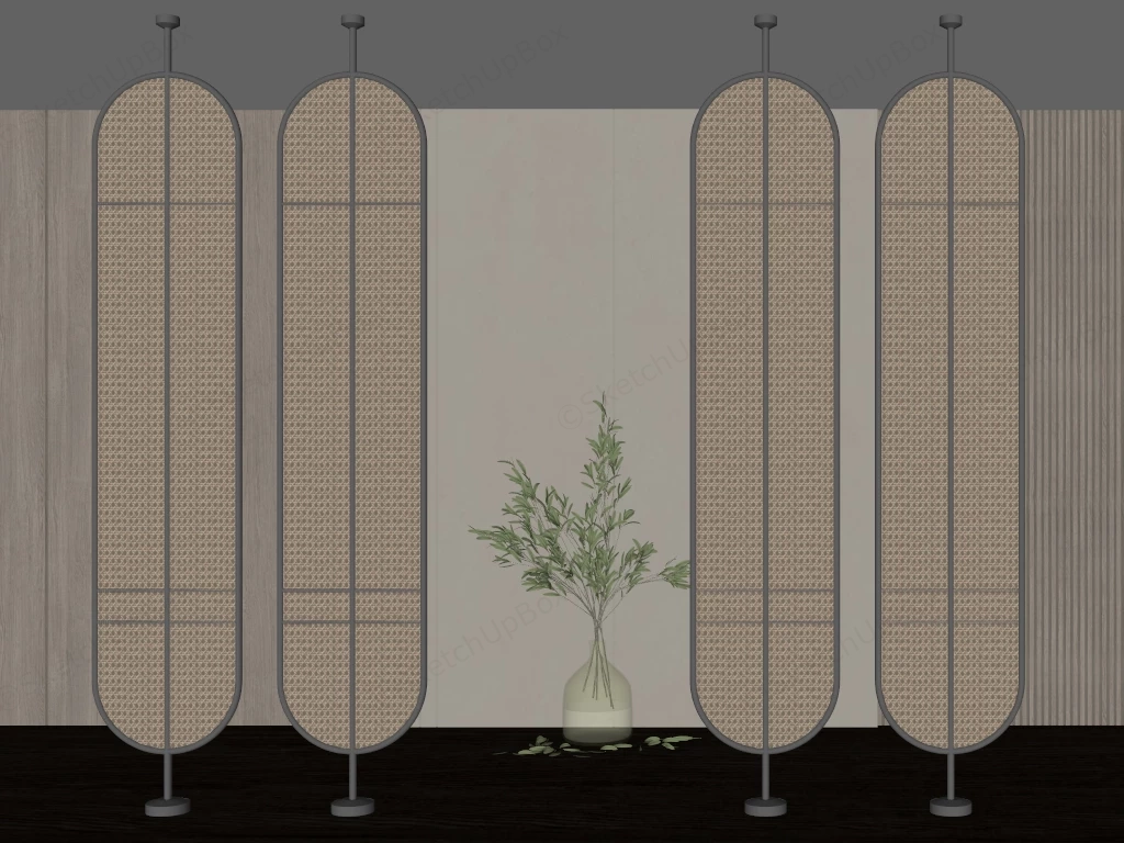 Rattan Privacy Screen Room Divider sketchup model preview - SketchupBox