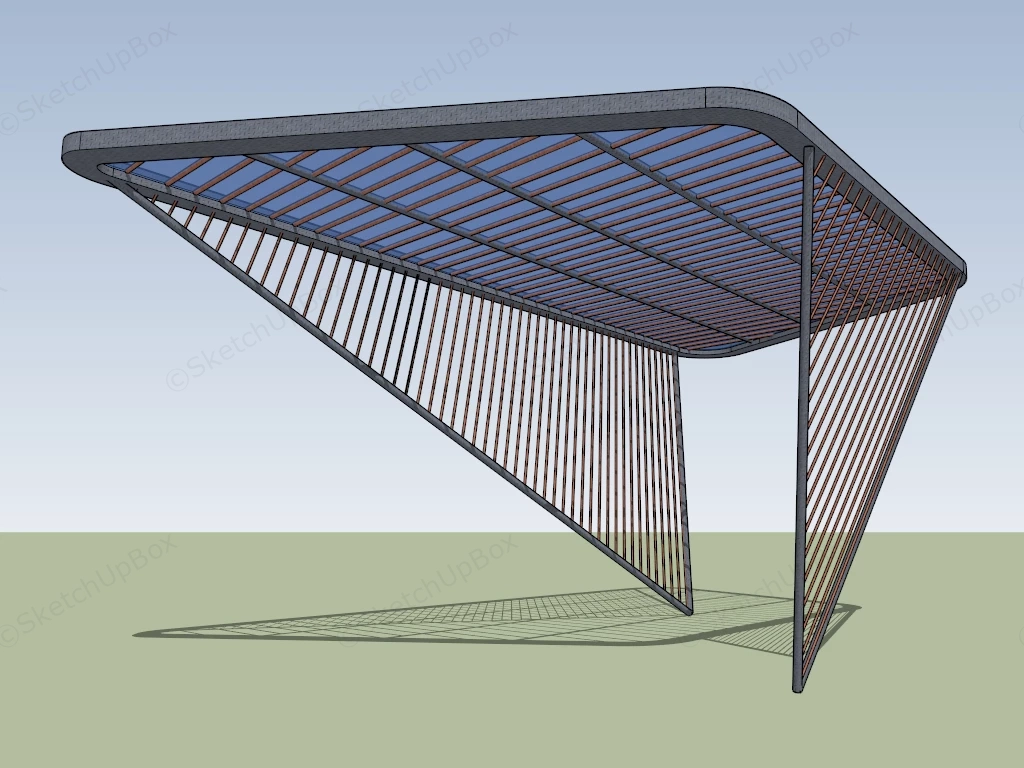 Metal Park Shade Structure sketchup model preview - SketchupBox