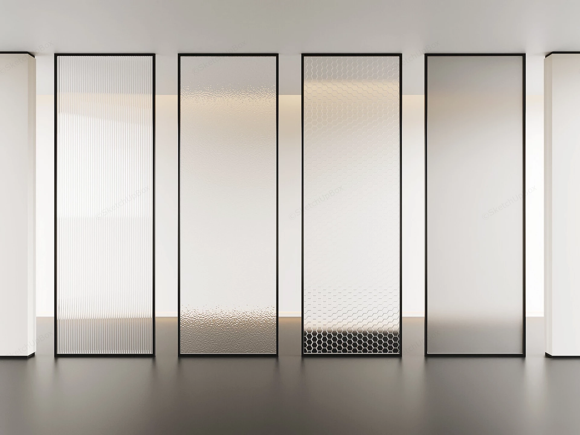 Glass Partition Room Divider Panels sketchup model preview - SketchupBox