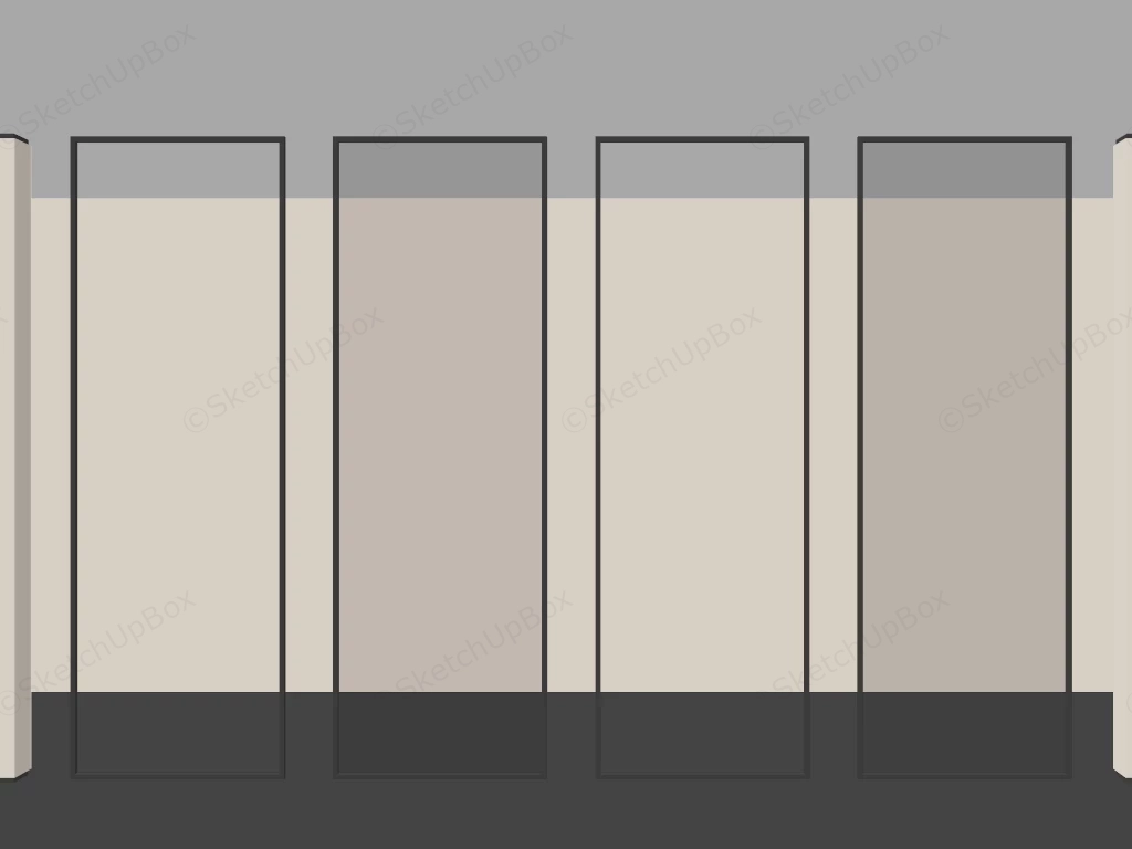 Glass Partition Room Divider Panels sketchup model preview - SketchupBox