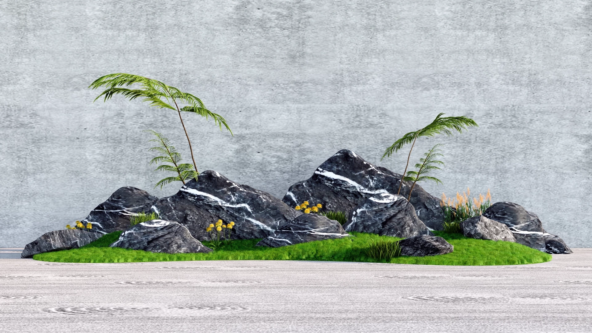 Zen Stone Garden Idea sketchup model preview - SketchupBox