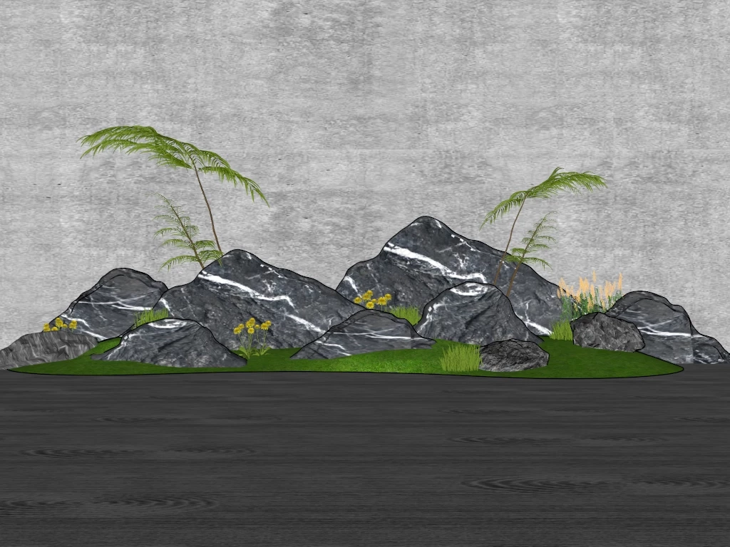 Zen Stone Garden Idea sketchup model preview - SketchupBox