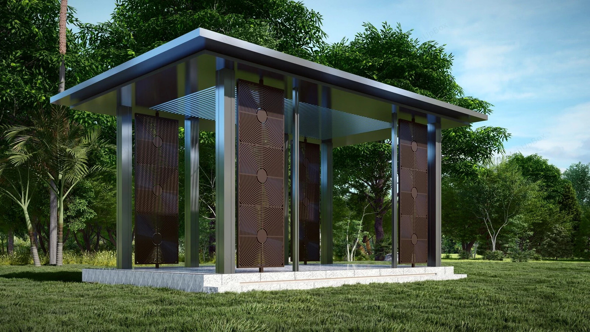 Modern Garden Pavilion Design sketchup model preview - SketchupBox