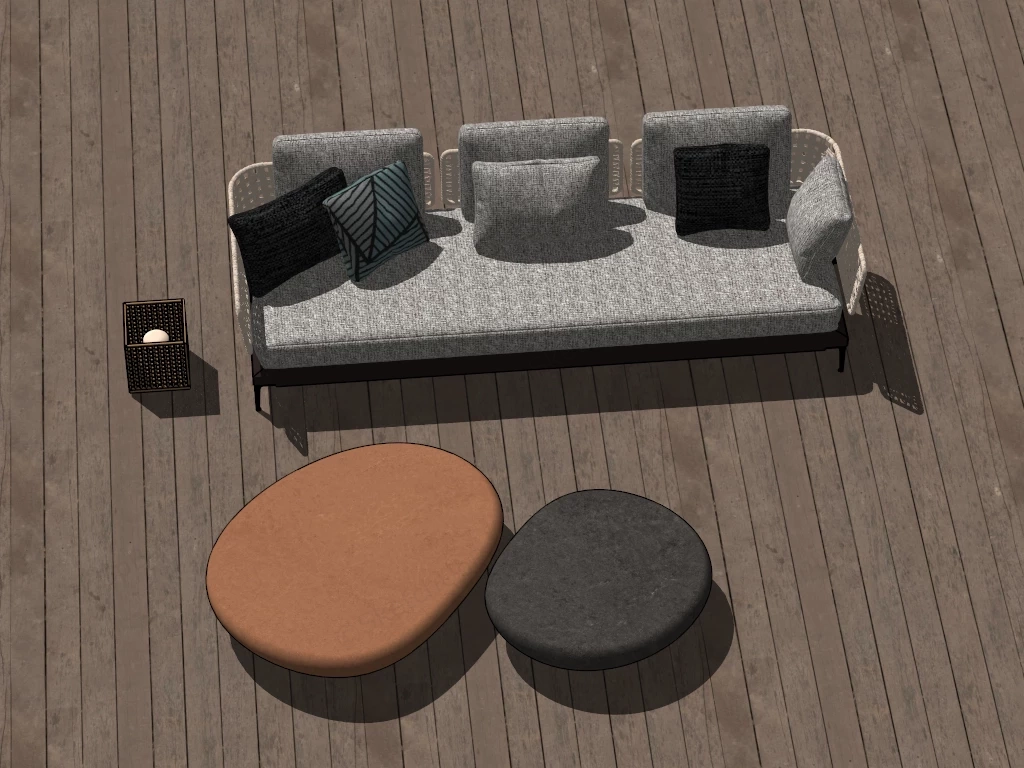 Outdoor Patio Furniture Sofa sketchup model preview - SketchupBox
