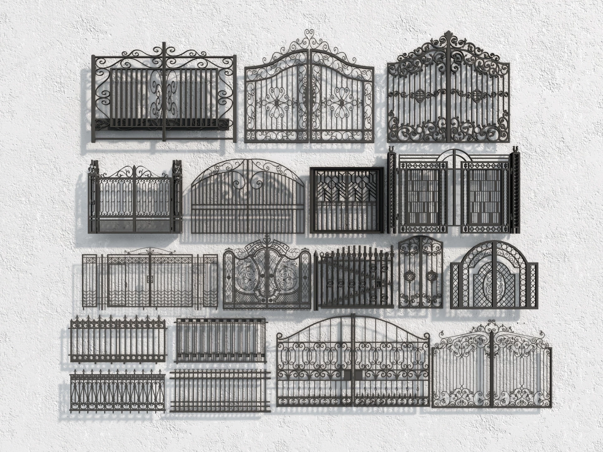 Wrought Iron Fences & Gates sketchup model preview - SketchupBox