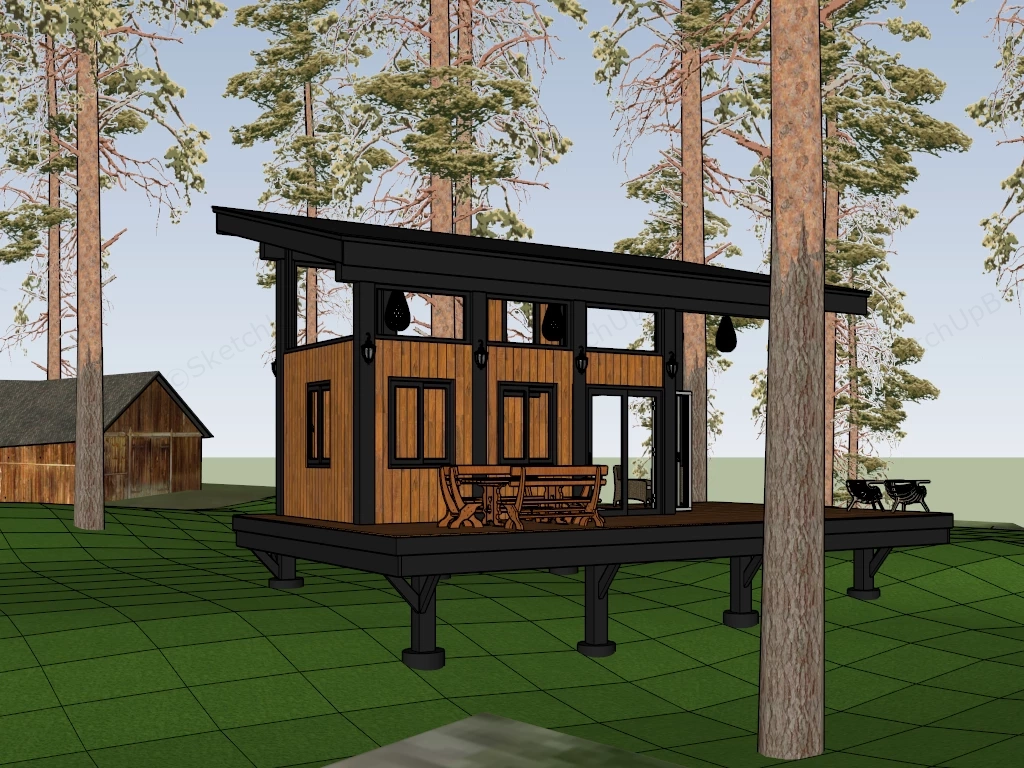 Small Cabin Deck sketchup model preview - SketchupBox
