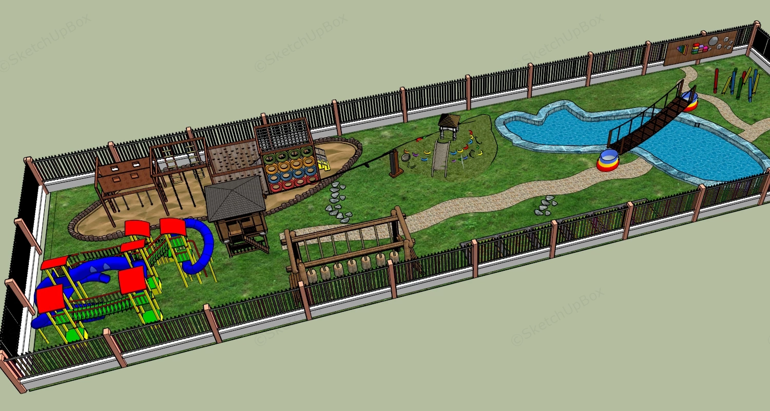 Kindergarten Adventure Playground sketchup model preview - SketchupBox