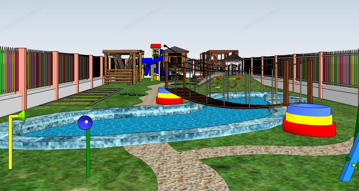 Kindergarten Adventure Playground sketchup model preview - SketchupBox