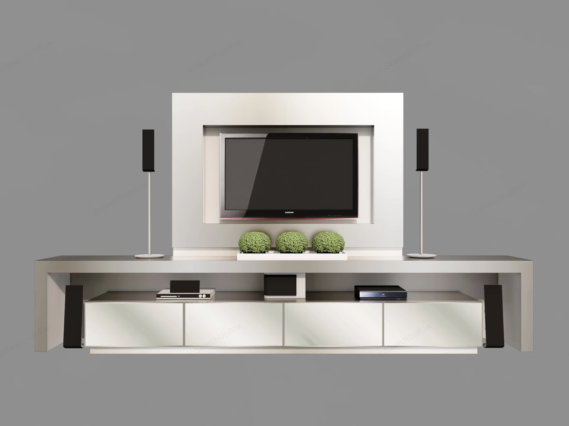 Entertainment Center Console sketchup model preview - SketchupBox