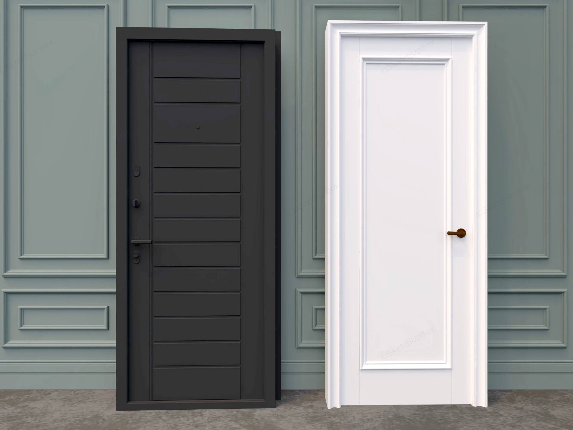 Black And White Doors sketchup model preview - SketchupBox