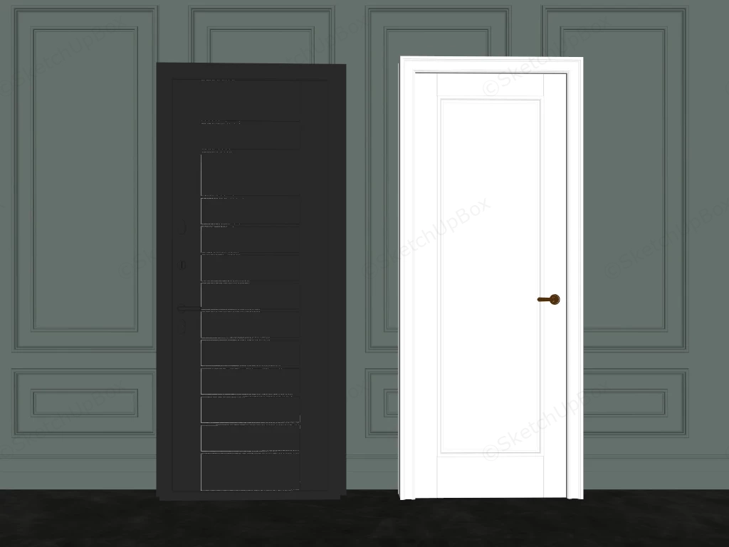 Black And White Doors sketchup model preview - SketchupBox