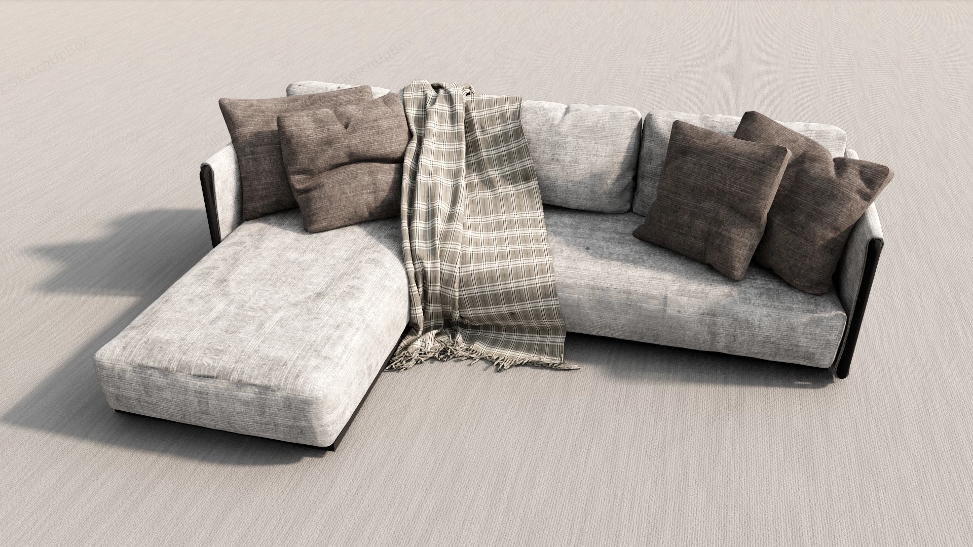 Modern L Shaped Sofa sketchup model preview - SketchupBox