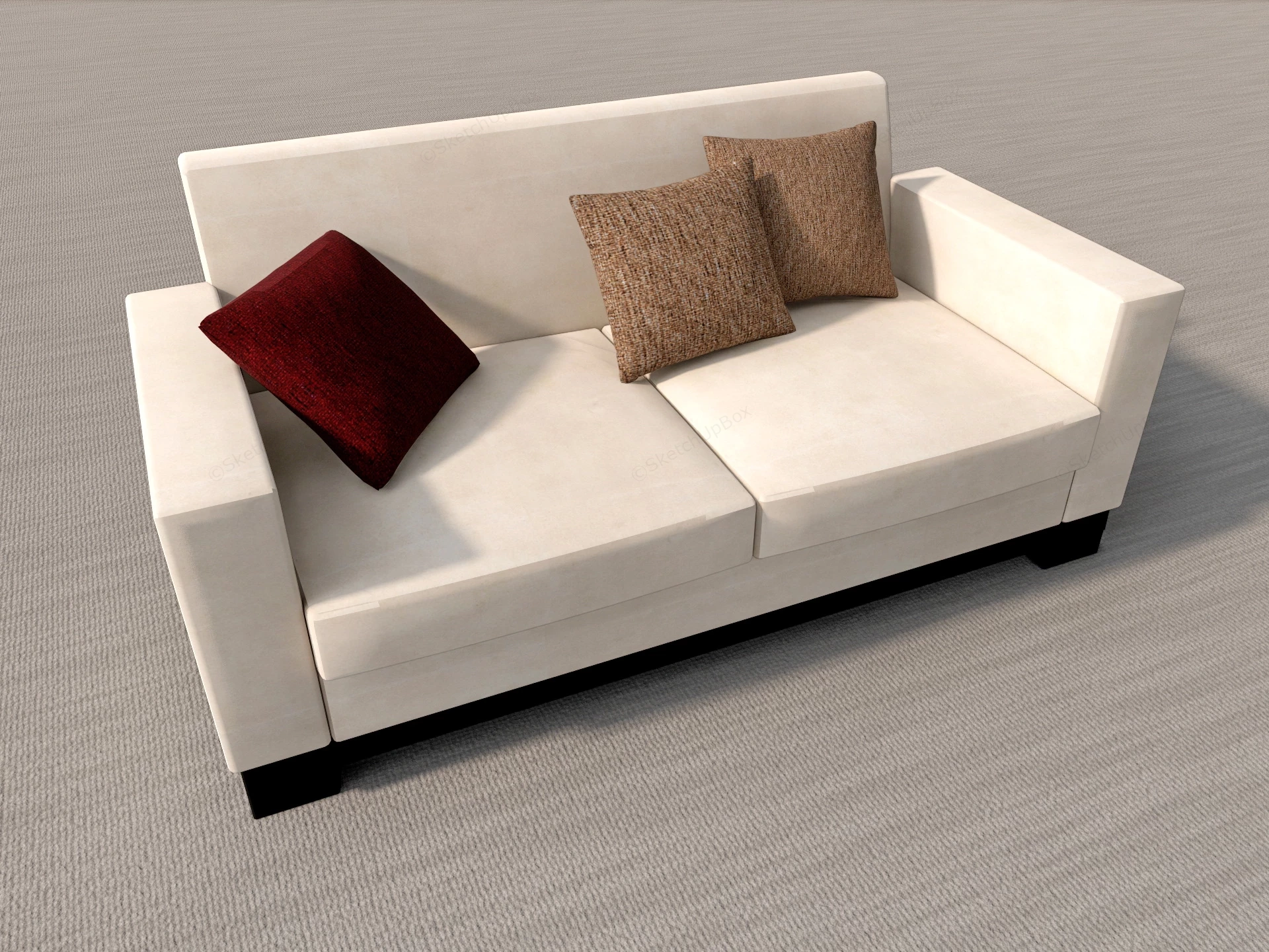 Fabric Loveseat sketchup model preview - SketchupBox