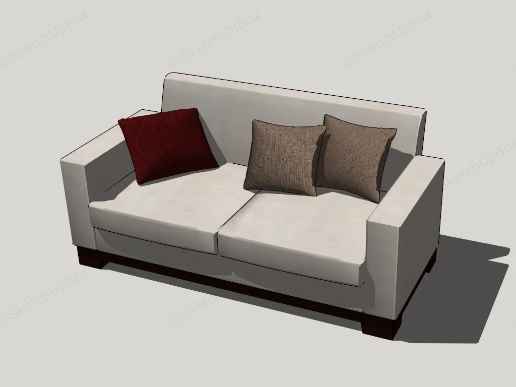 Fabric Loveseat sketchup model preview - SketchupBox