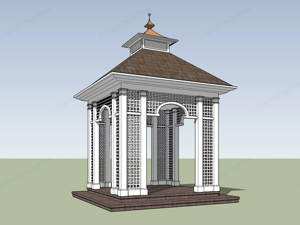 Small Outdoor Pavilion sketchup model preview - SketchupBox