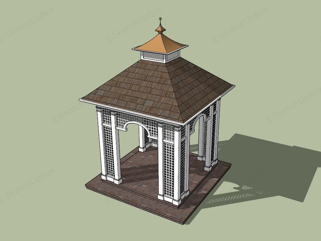 Small Outdoor Pavilion sketchup model preview - SketchupBox