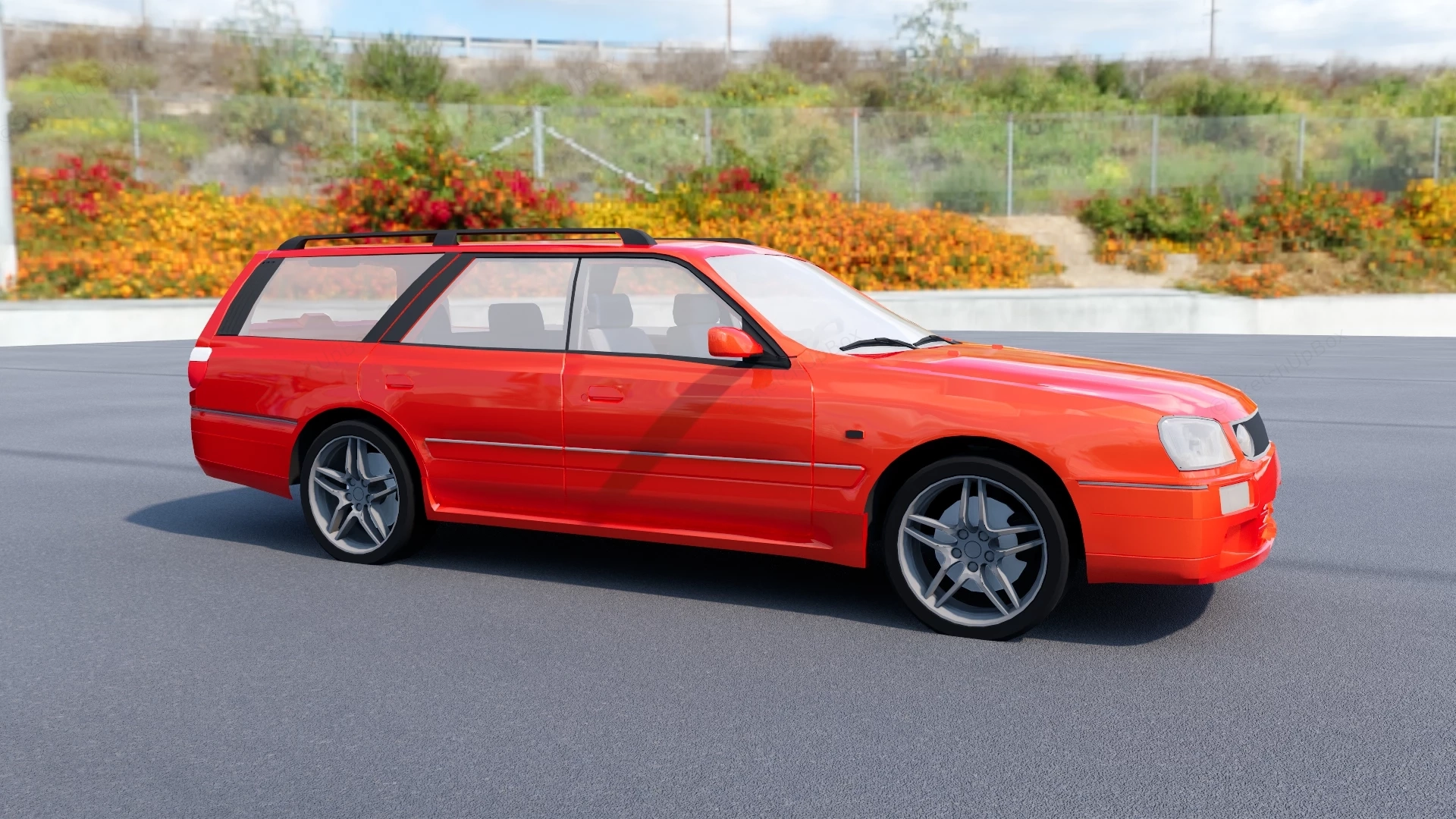 WC34 Nissan Stagea sketchup model preview - SketchupBox