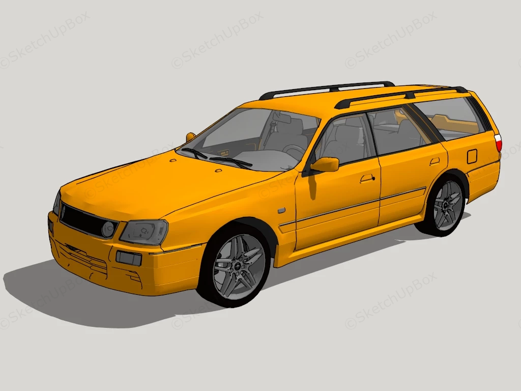 WC34 Nissan Stagea sketchup model preview - SketchupBox