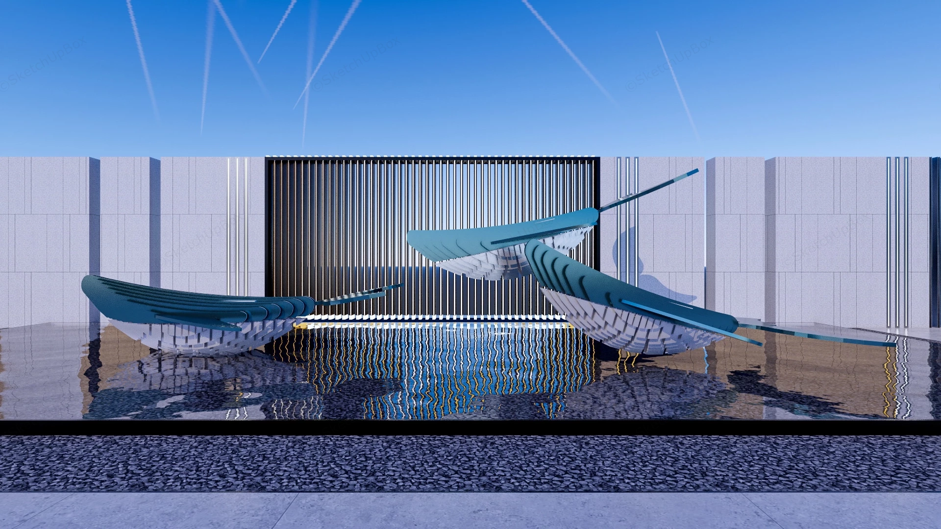 Whale Landscape Sculpture Design sketchup model preview - SketchupBox