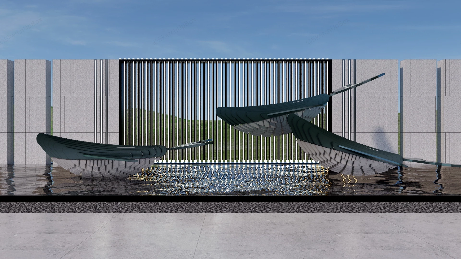 Whale Landscape Sculpture Design sketchup model preview - SketchupBox