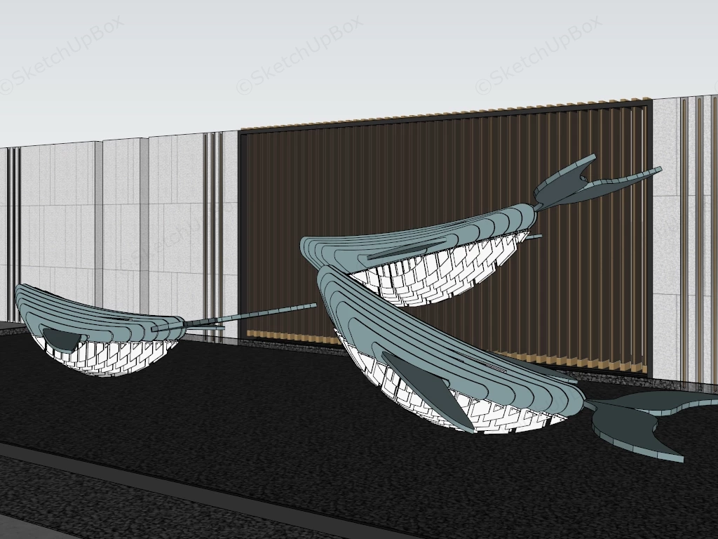 Whale Landscape Sculpture Design sketchup model preview - SketchupBox