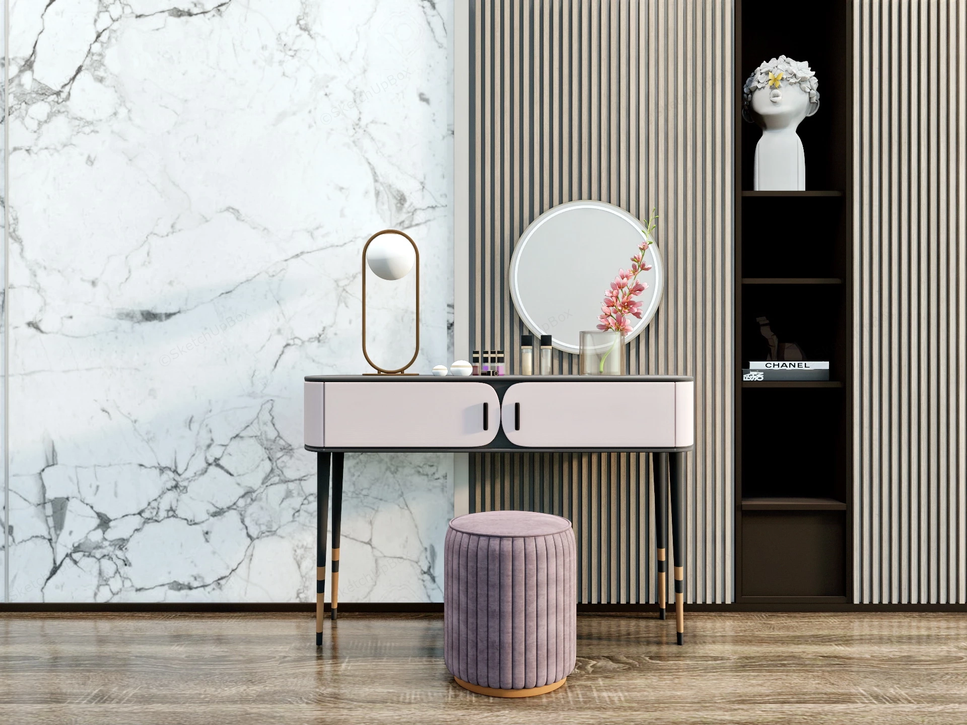 ‌Compact Makeup Vanity sketchup model preview - SketchupBox