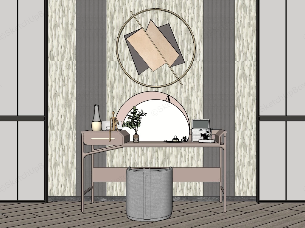 Minimalist Makeup Vanity Set sketchup model preview - SketchupBox
