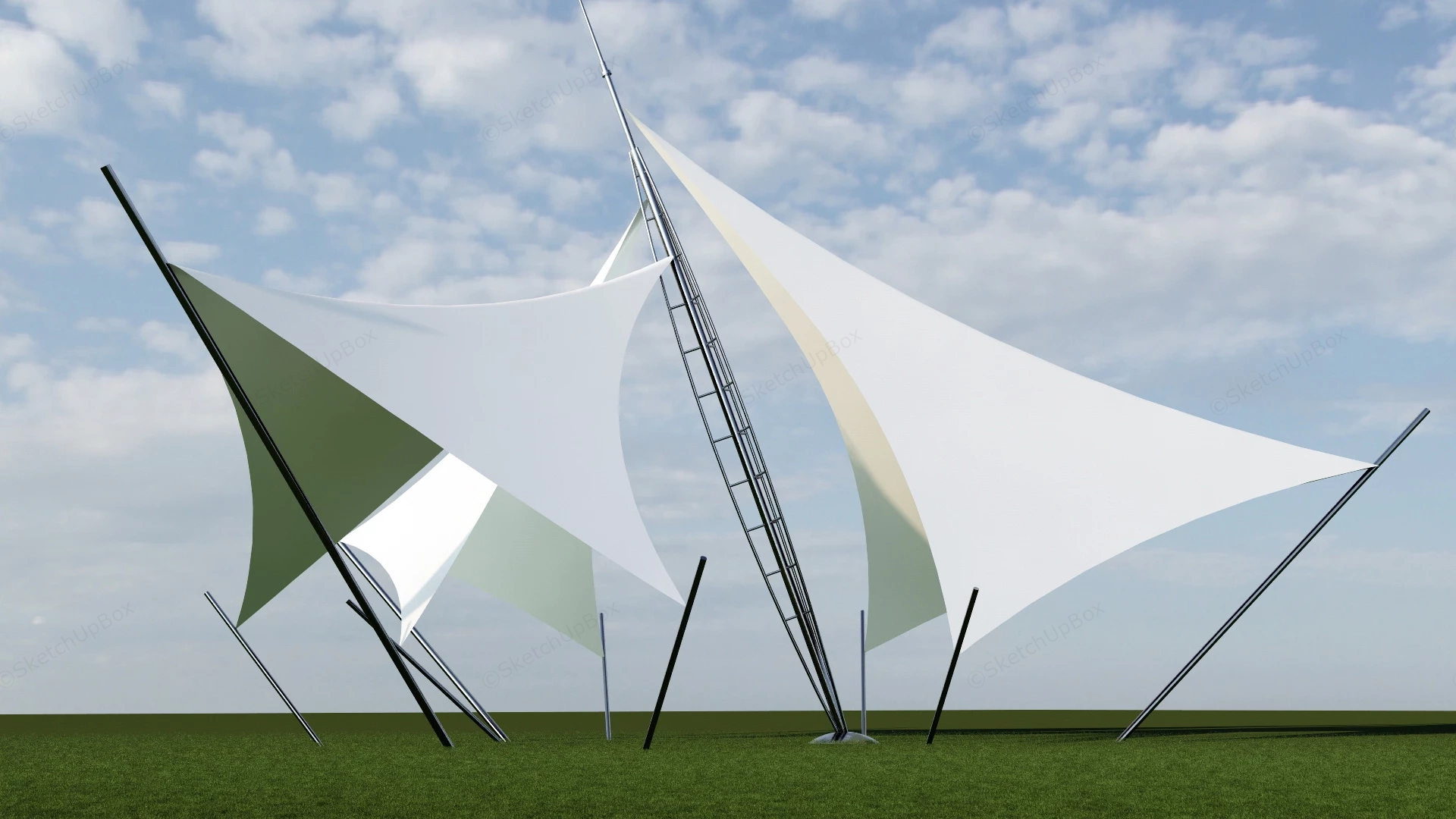 Landscape Tensile Structure sketchup model preview - SketchupBox