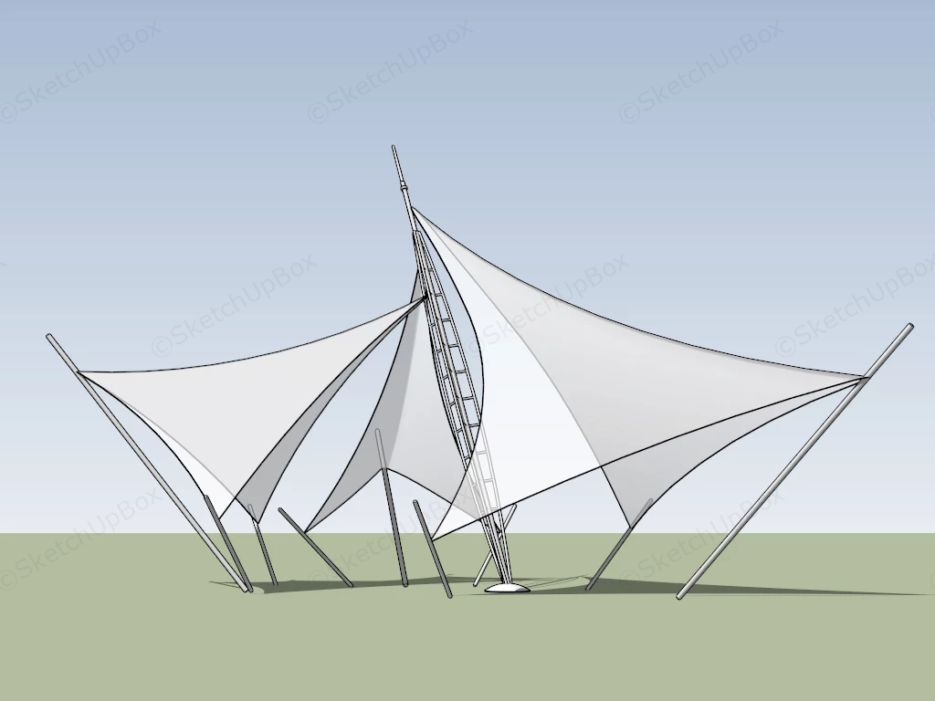 Landscape Tensile Structure sketchup model preview - SketchupBox