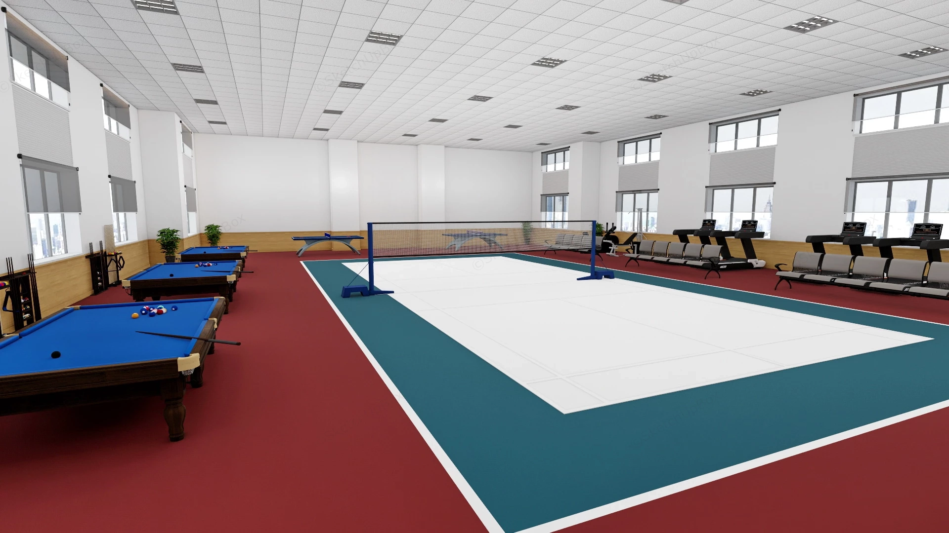 Corporate Recreation Center sketchup model preview - SketchupBox