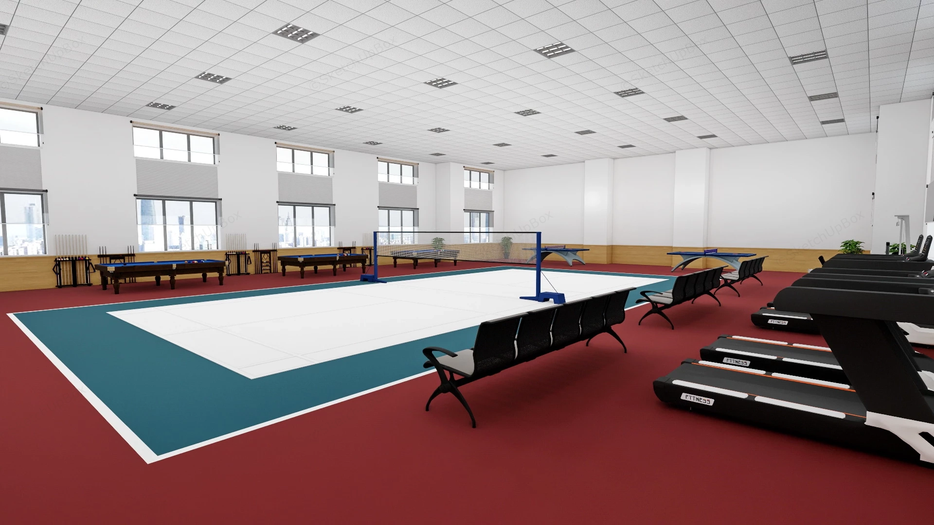 Corporate Recreation Center sketchup model preview - SketchupBox