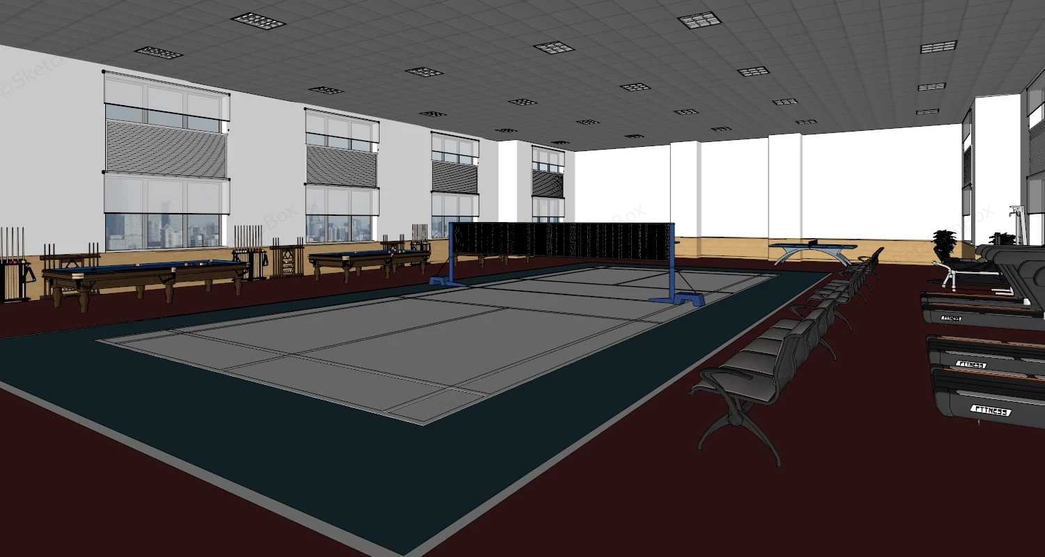Corporate Recreation Center sketchup model preview - SketchupBox