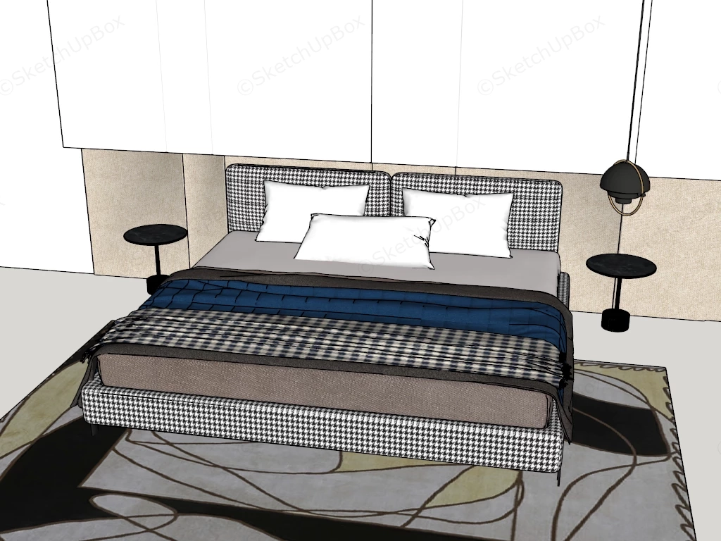 Platform Bed With Headboard sketchup model preview - SketchupBox