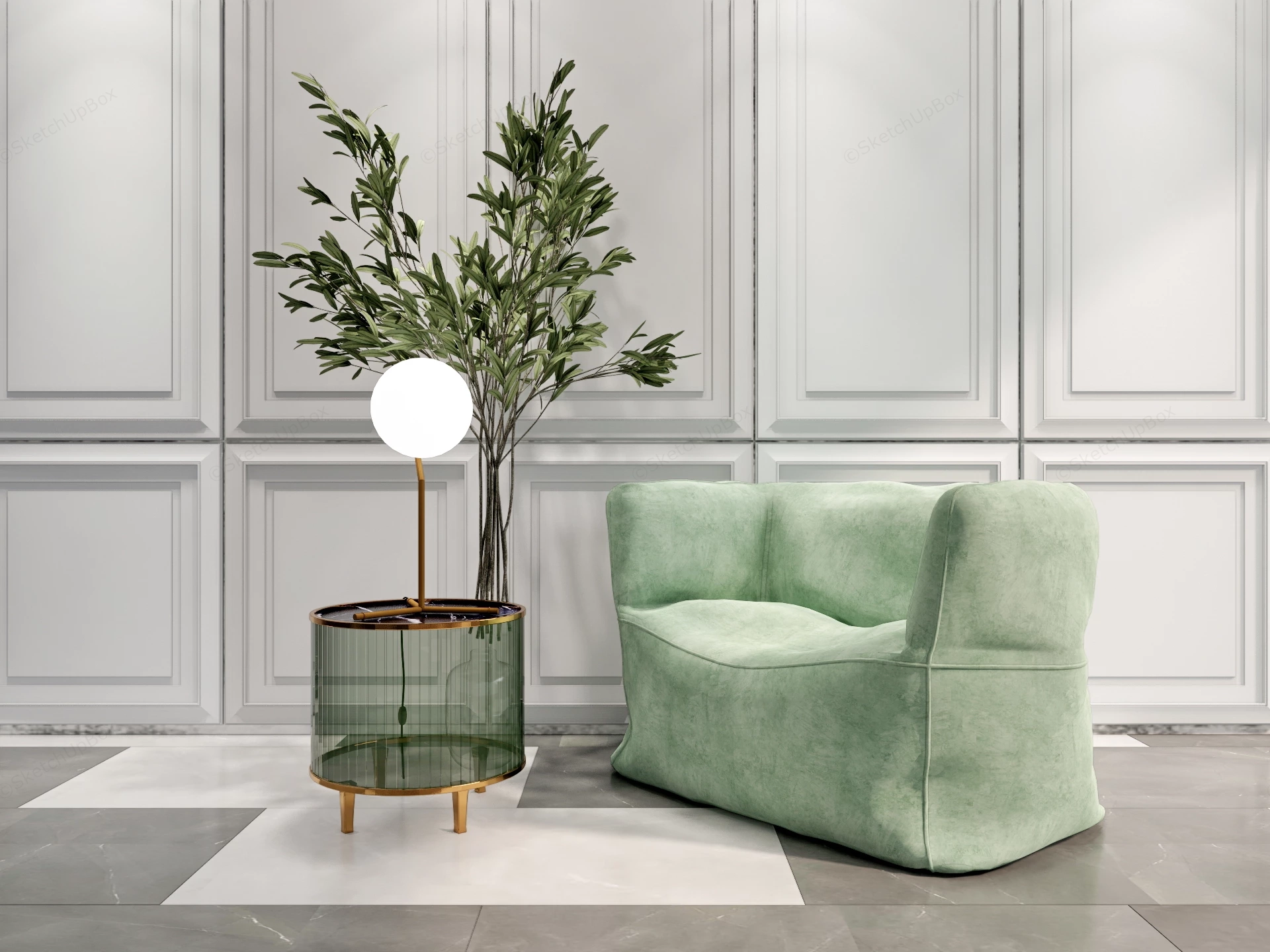 Bean Bag Style Chair sketchup model preview - SketchupBox