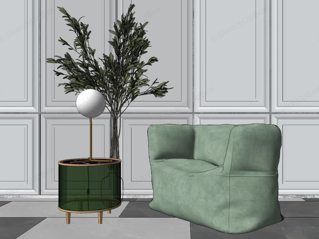 Bean Bag Style Chair sketchup model preview - SketchupBox